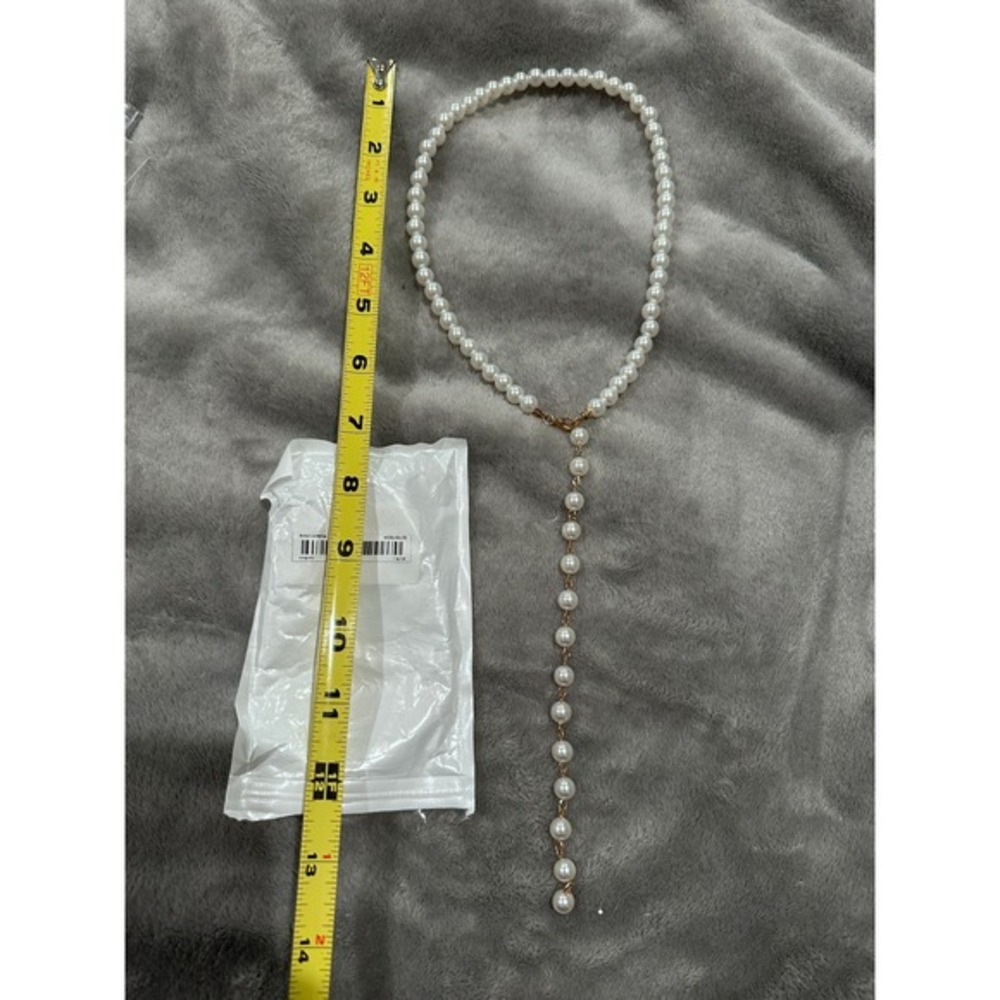 Pearl Necklace Y Drop Lariat Gold Tone Elegant Party Bridal Jewelry‎
